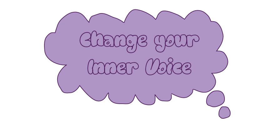 Change your inner voice; written in a text cloud
